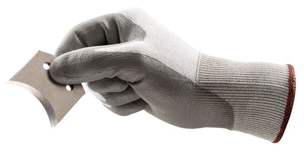Hyflex Cut-Resistant Coated Gloves, A2 Cut Level, Dipped, Polyurethane, Gray, Large (Size 9), 1 Pair