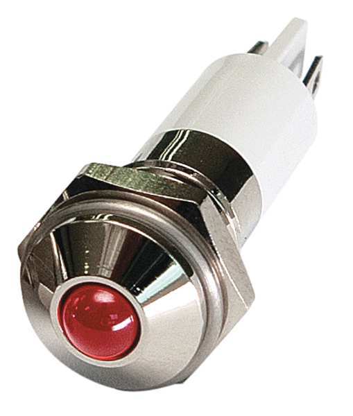 Round Indicator Light, Red, 120VAC