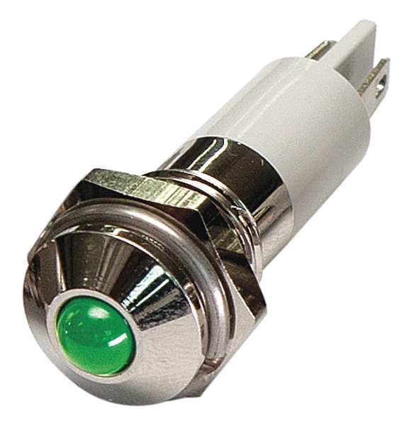 Round Indicator Light, Green, 120VAC