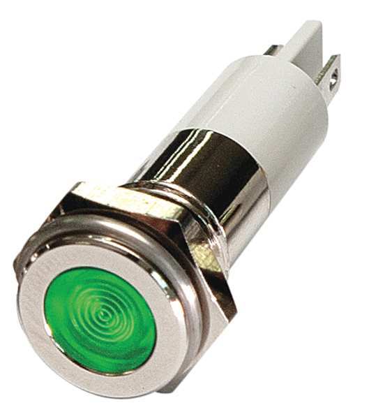 Flat Indicator Light, Green, 12VDC