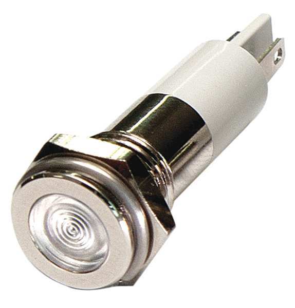 Flat Indicator Light, White, 12VDC