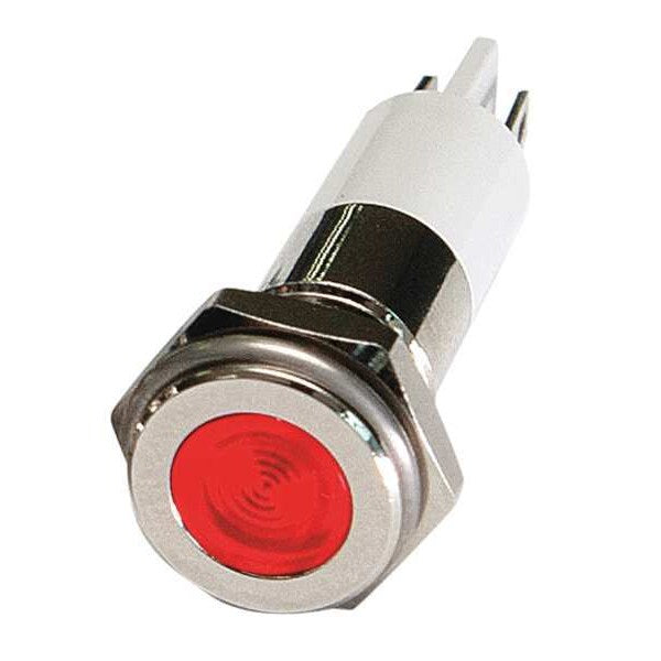 Flat Indicator Light, Red, 120VAC