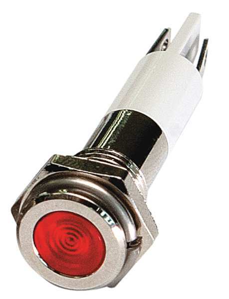 Flat Indicator Light, Red, 120VAC