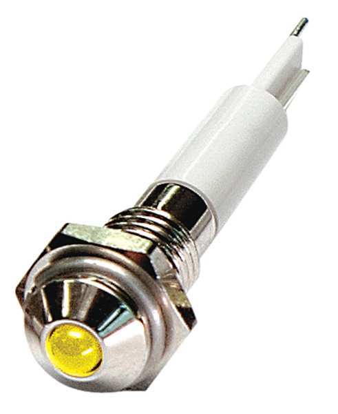 Round Indicator Light, Yellow, 12VDC