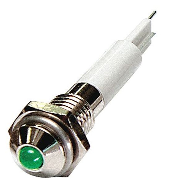 Round Indicator Light, Green, 12VDC