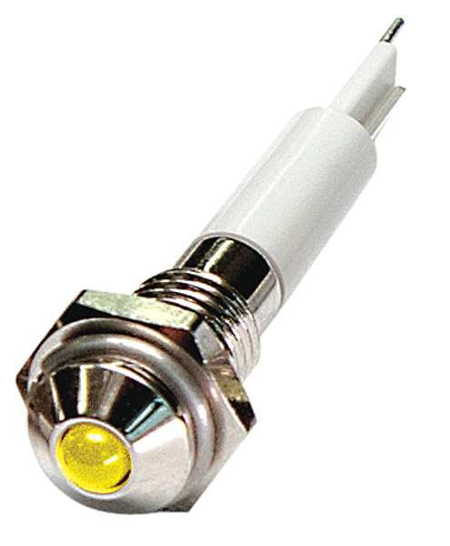 Round Indicator Light, Yellow, 24VDC