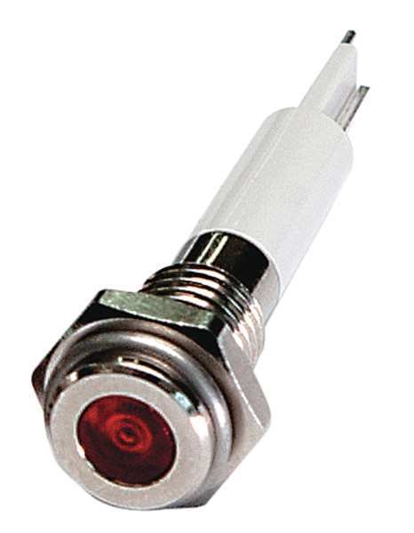 Flat Indicator Light, Red, 24VDC, Size: 6mm Mounting dia