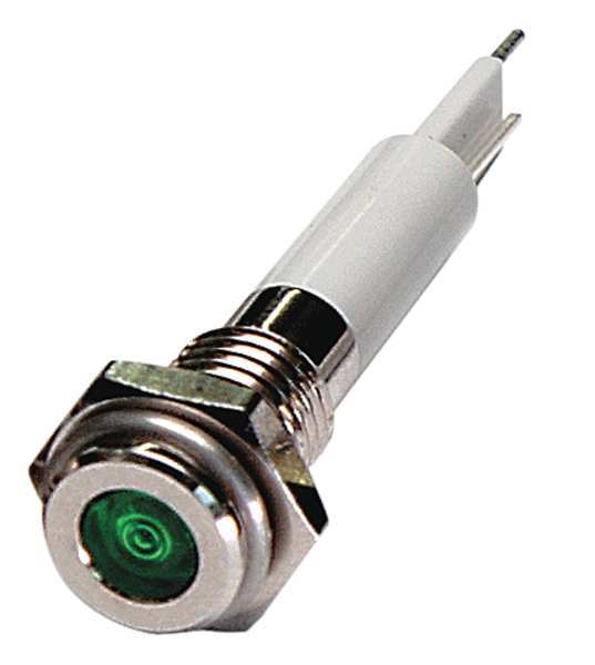 Flat Indicator Light, Green, 24VDC