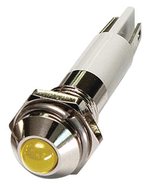 Round Indicator Light, Yellow, 12VDC