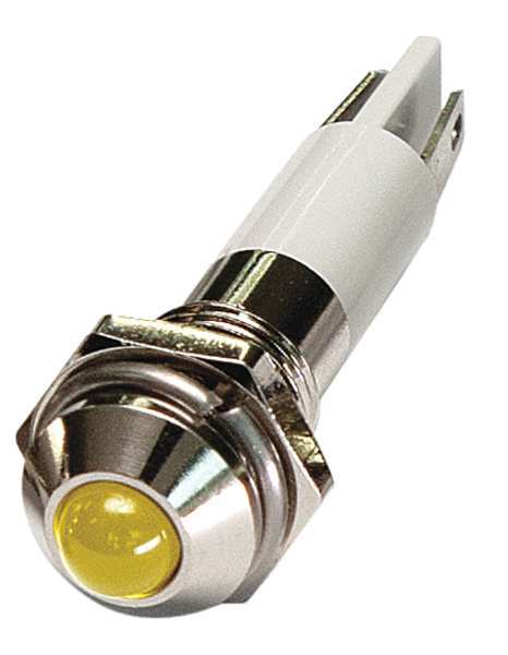 Round Indicator Light, Yellow, 120VAC