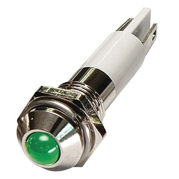 Round Indicator Light, Green, 120VAC