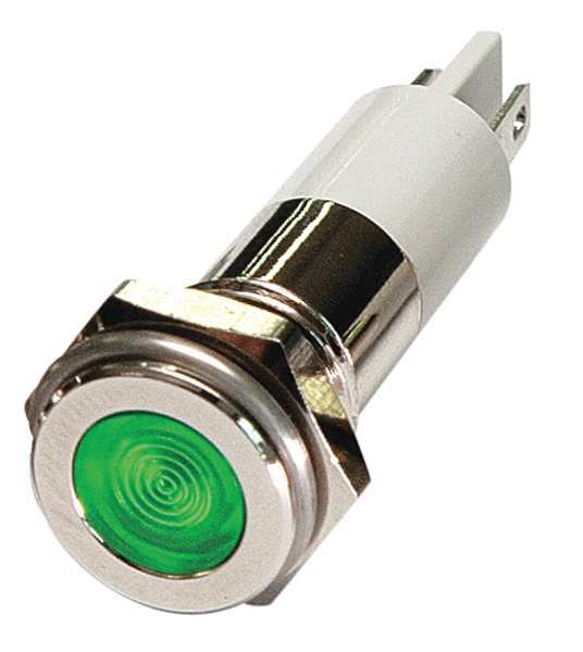 Flat Indicator Light, Green, 120VAC