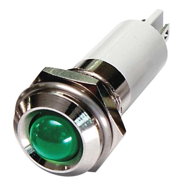 Round Indicator Light, Green, 12VDC