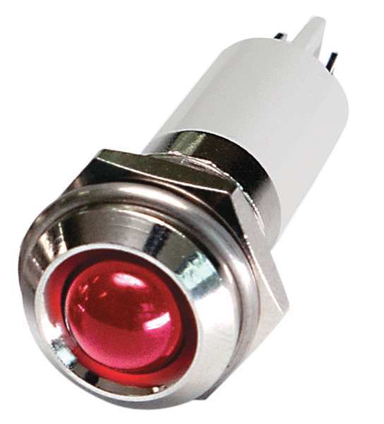 Round Indicator Light, Red, 120VAC