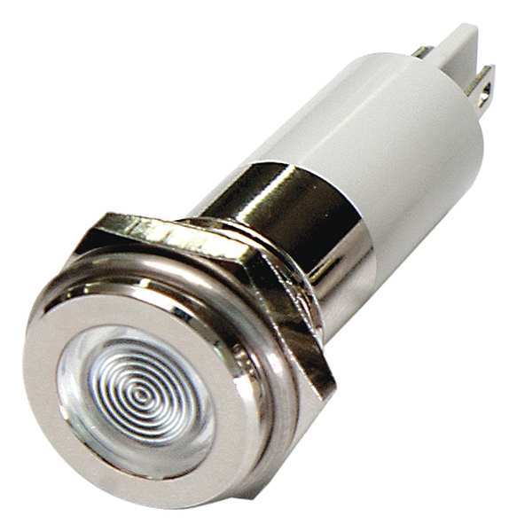 Flat Indicator Light, White, 12VDC
