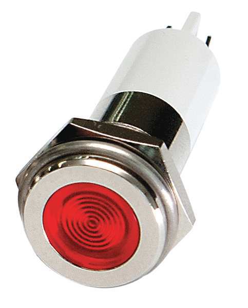 Flat Indicator Light, Red, 120VAC