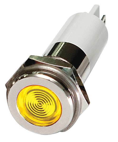 Flat Indicator Light, Yellow, 120VAC