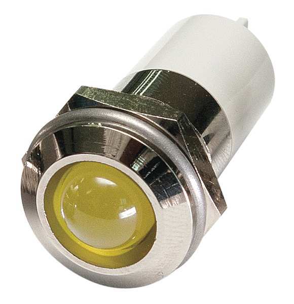Round Indicator Light, Yellow, 12VDC