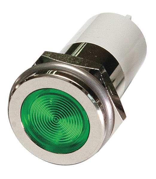 Flat Indicator Light, Green, 12VDC