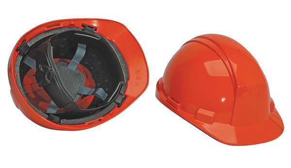 Front Brim Hard Hat, Type 2, Class E, Ratchet (4-Point), Orange