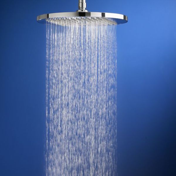 Shower Arm Mount, Rain Shower Head, Polished Chrome, Shower Arm