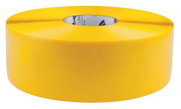 Floor Marking Tape, Roll, Yellow, Solid, PVC