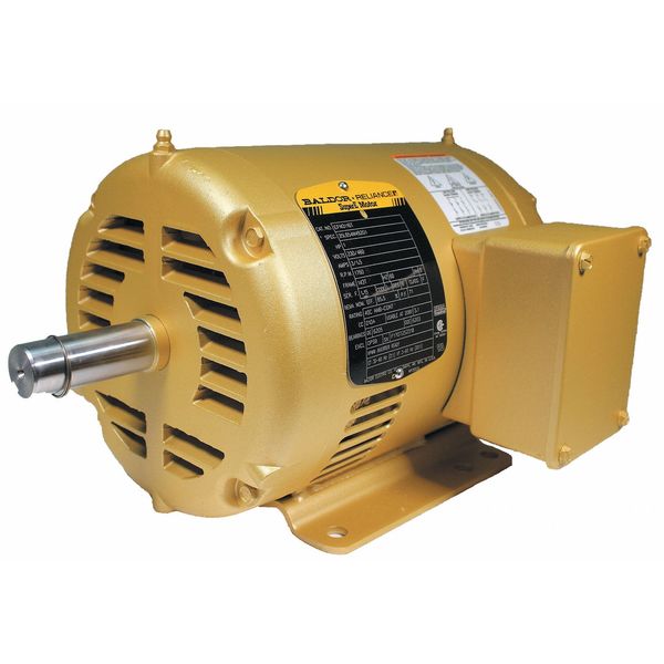 3-Phase General Purpose Motor, 1 HP, 143T Frame, 208-230/460V AC Voltage, 1,760 Nameplate RPM