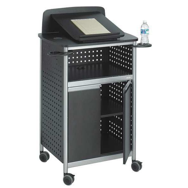 Lectern, Steel, Black, 49-3/4x28-3/4x22