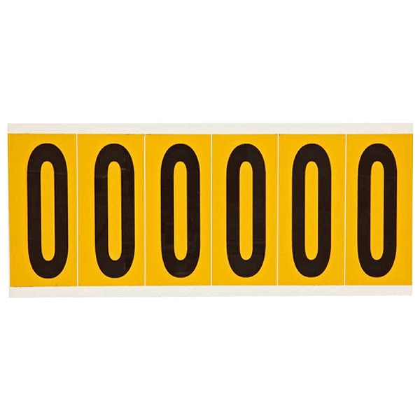 Number Label, 0, 1-1/2 in. W x 3-1/2 in. H