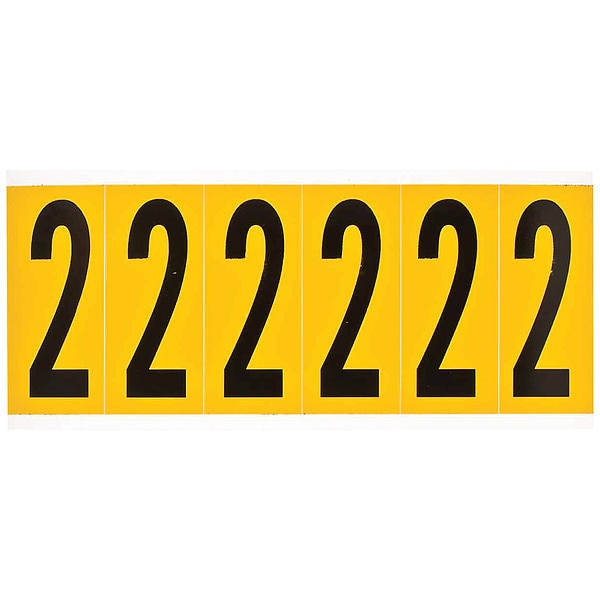Number Label, 2, 1-1/2 in. W x 3-1/2 in. H