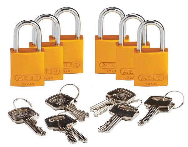 Lockout Padlock, KA, Yellow, 1-7/16