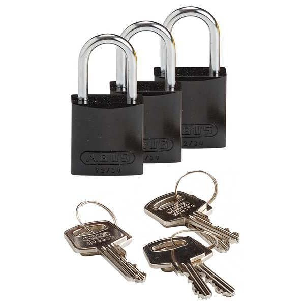 Lockout Padlock, KA, Black, 1-7/16