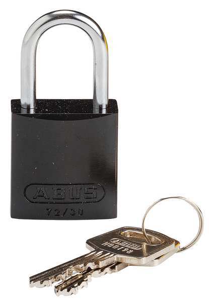 Lockout Padlock, KD, Black, 1-7/16