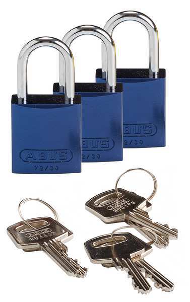 Lockout Padlock, KA, Blue, 1-7/16