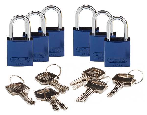Lockout Padlock, KA, Blue, 1-7/16