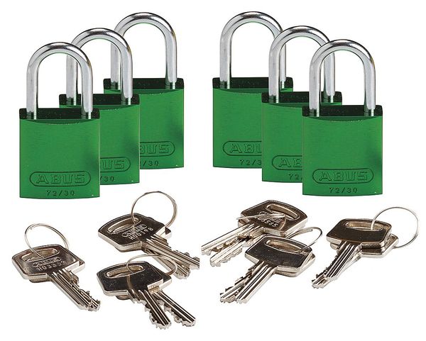Lockout Padlock, KA, Green, 1-7/16