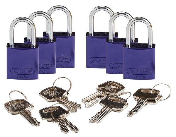 Lockout Padlock, KA, Purple, 1-7/16