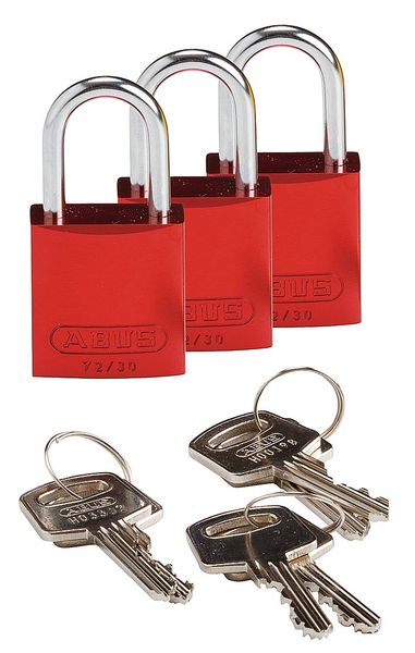 Lockout Padlock, KA, Red, 1-7/16