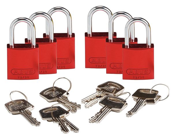 Lockout Padlock, KA, Red, 1-7/16