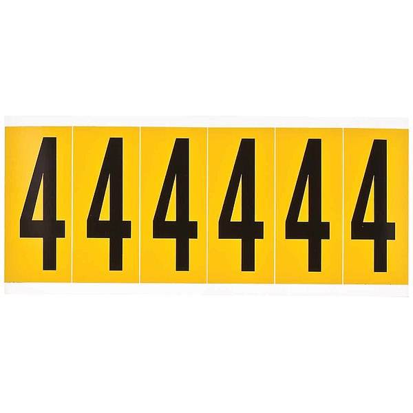Number Label, 4, 1-1/2 in. W x 3-1/2 in. H