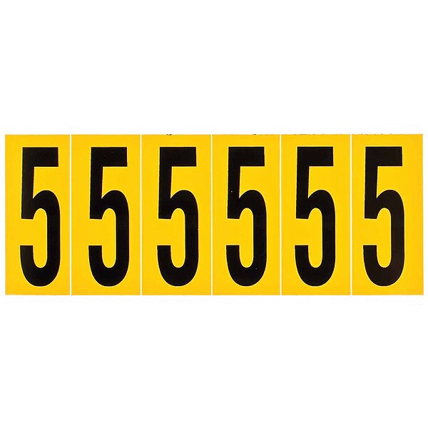 Number Label, 5, 1-1/2 in. W x 3-1/2 in. H