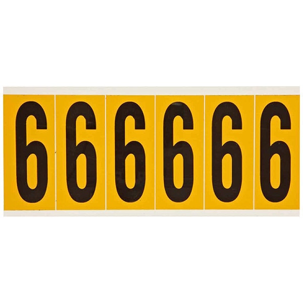 Number Label, 6, 1-1/2 in. W x 3-1/2 in. H