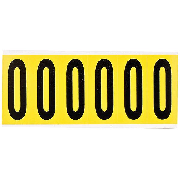 Number Label, 0, 1-1/2 in. W x 3-1/2 in. H