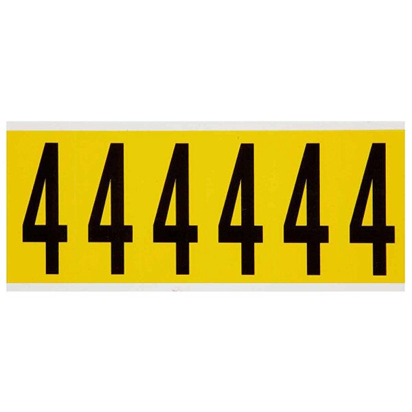 Number Label, 4, 1-1/2 in. W x 3-1/2 in. H