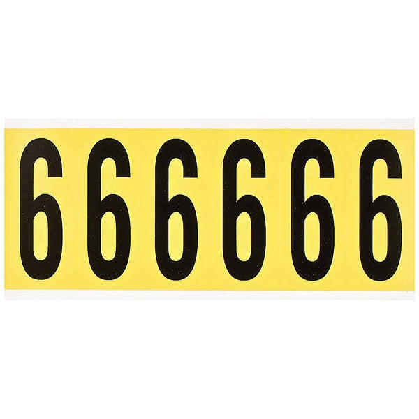 Number Label, 6, 1-1/2 in. W x 3-1/2 in. H