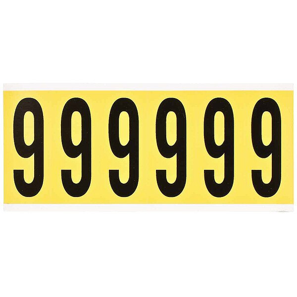 Number Label, 9, 1-1/2 in. W x 3-1/2 in. H