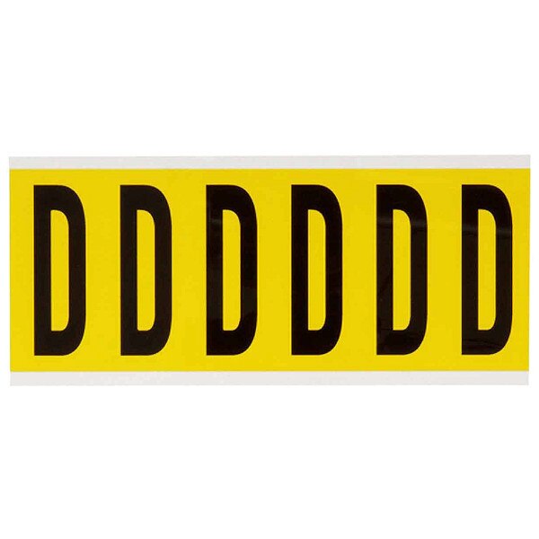 Letter Label, D, 1-1/2 in. W x 3-1/2 in. H