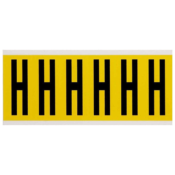 Letter Label, H, 1-1/2 in. W x 3-1/2 in. H