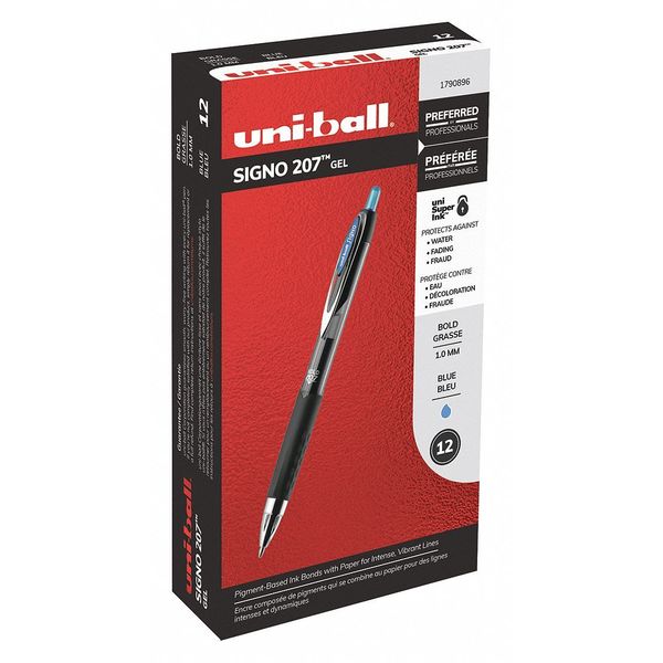 Retractable Rollerball Gel Pen, 1.0 mm, Blue PK12