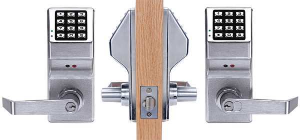 Electronic Lock, Brushed Chrome, 12 Button